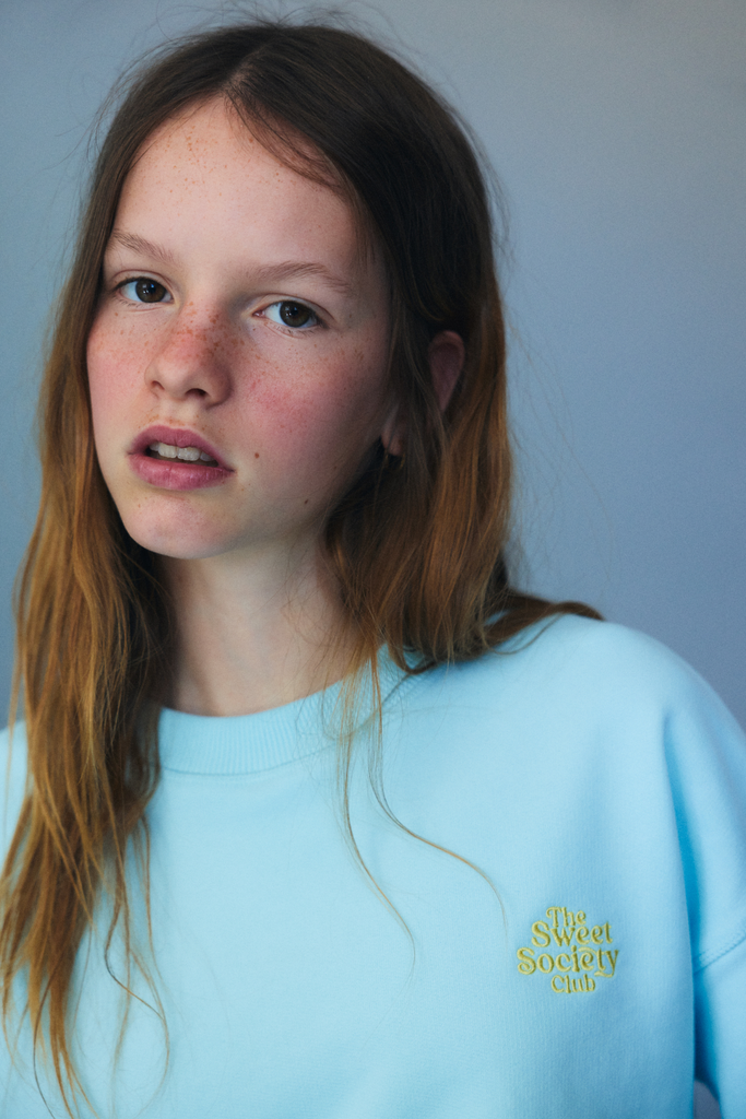 The New Society - Salvia teen sweatshirt - Soft sky
