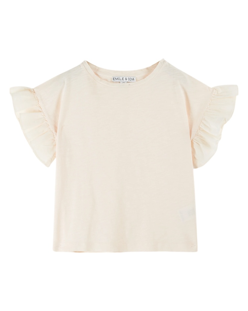 Emile & Ida - Tee shirt jersey flamme - Creme (ad006)