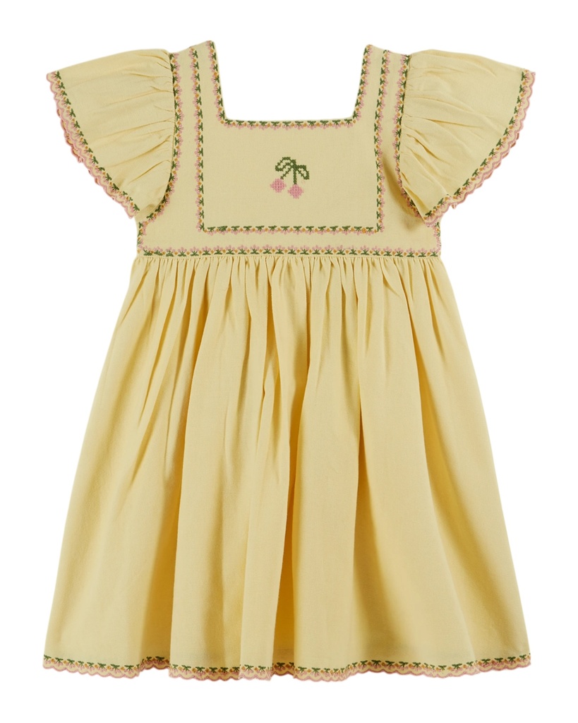 Emile & Ida - Robe brode canvas - Mimosa (ad042a) (2 jaar)