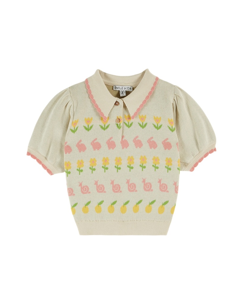 Emile & Ida - Pullover fermiere - Beige clair (ad184) (4 jaar)