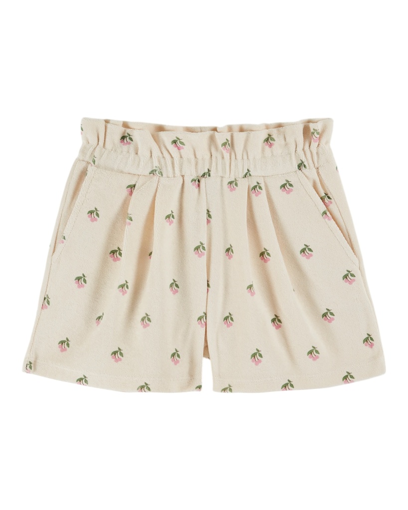 Emile & Ida - Short eponge imprime - Cerisette creme (ad132)
