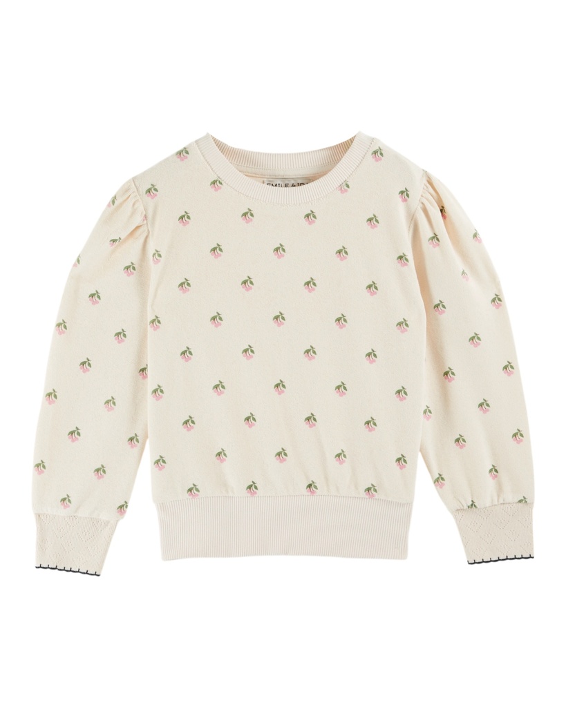 Emile & Ida - Sweat eponge imprime - Cerisette creme (ad105a) (3 jaar)