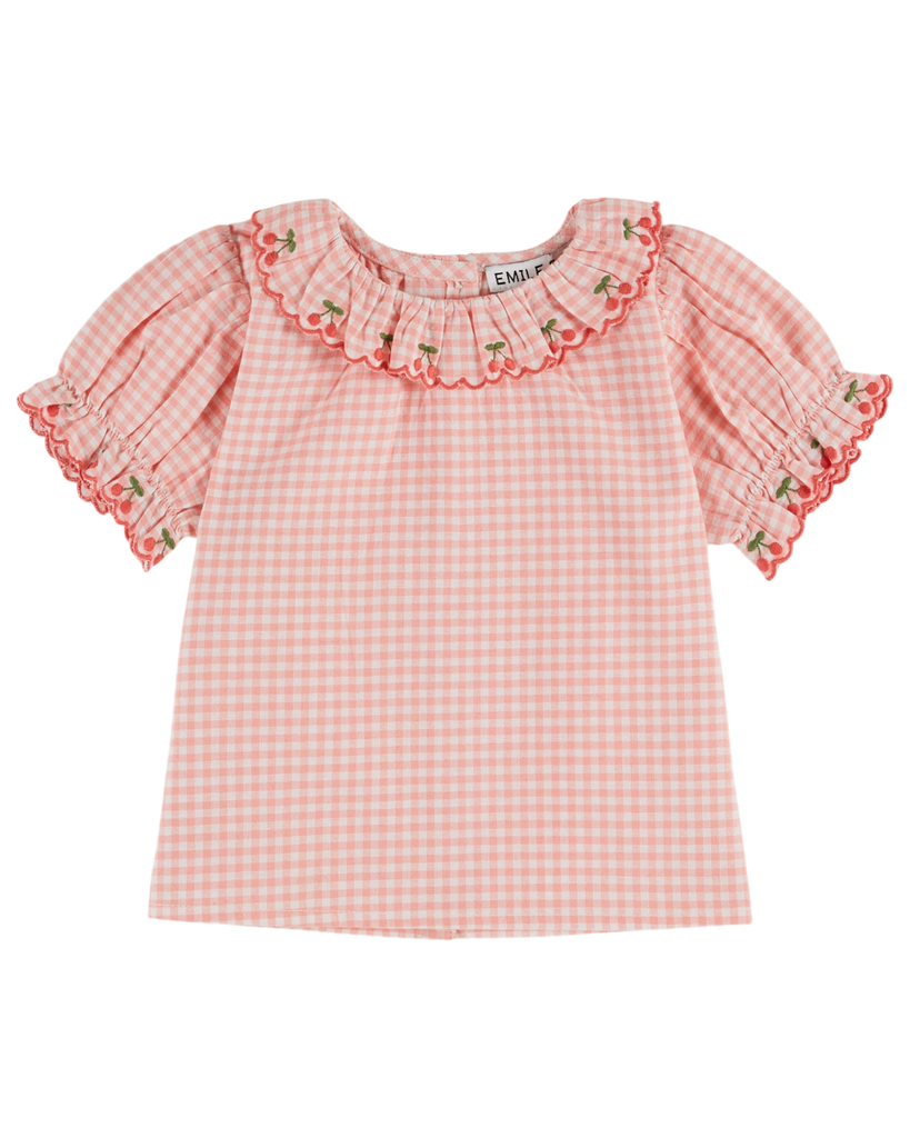 Emile & Ida - Blouse vichy col brode 