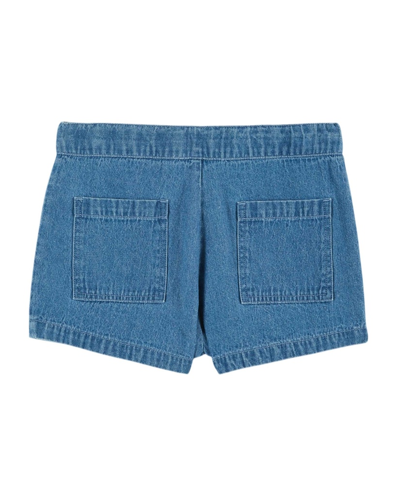 Emile & Ida - Short poche fleurs denim - Denim light (ad065)