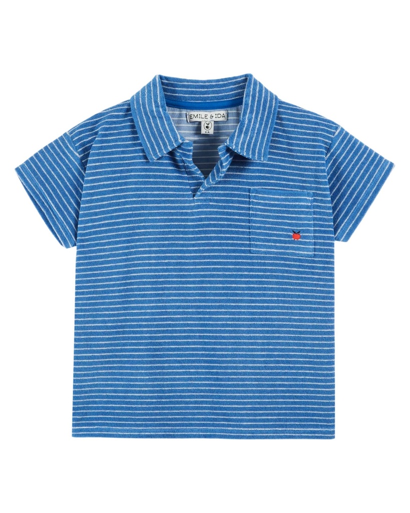 Emile & Ida - Polo eponge raye - Rayure mer fine (ad092a)