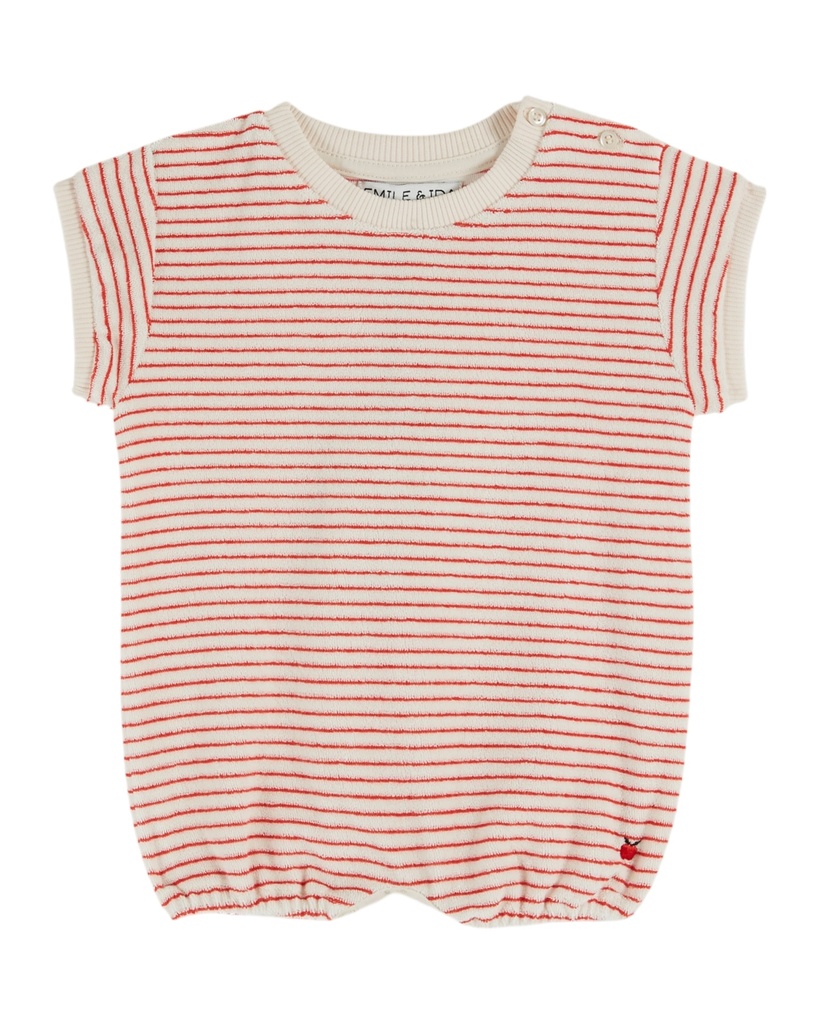 Emile & Ida - Combibloomer raye - Rayure coquelicot (ad119) (3 maand)