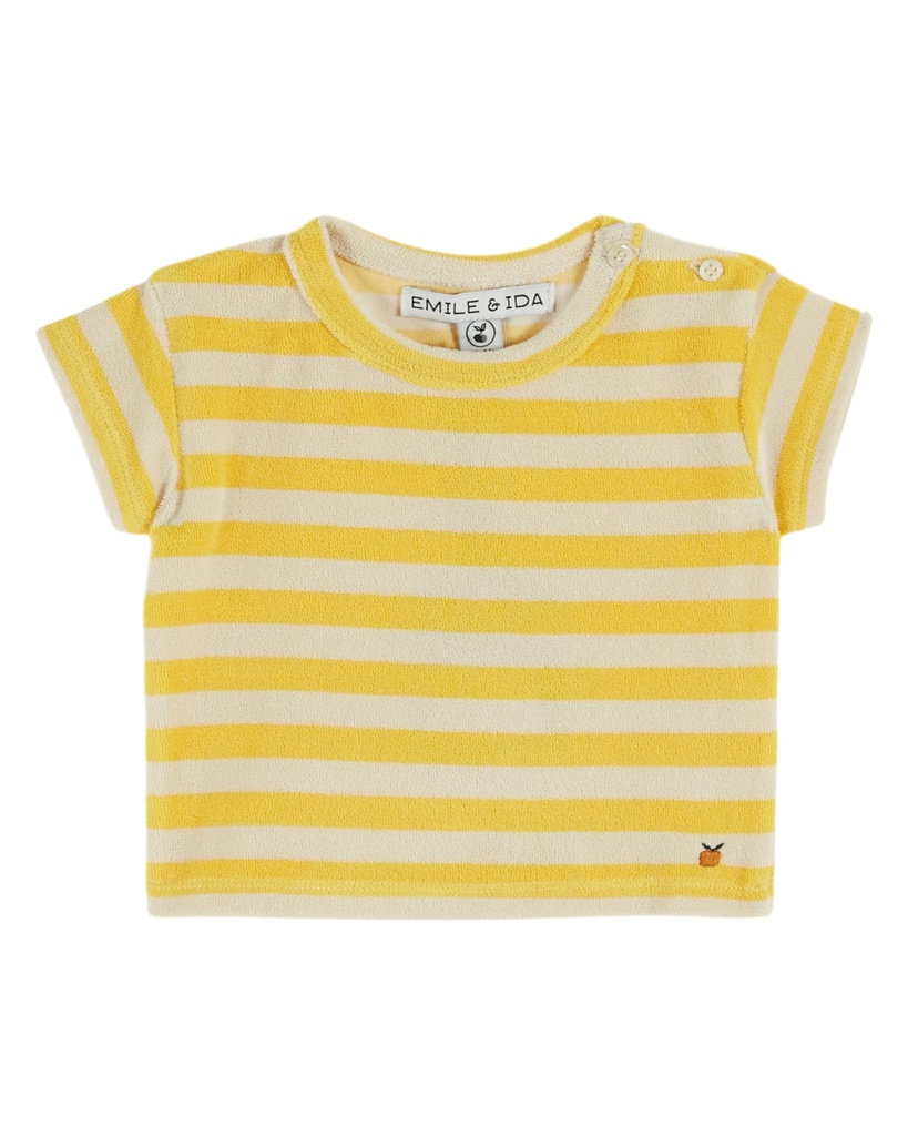 Emile & Ida - Tee shirt eponge - Rayure mimosa (ad110b) (3 maand)