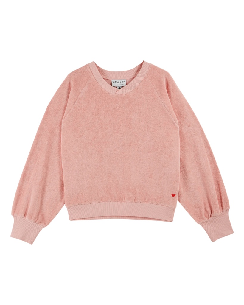 Emile & Ida - Sweat uni eponge - Rose indien (ida-dax) (S - 36)