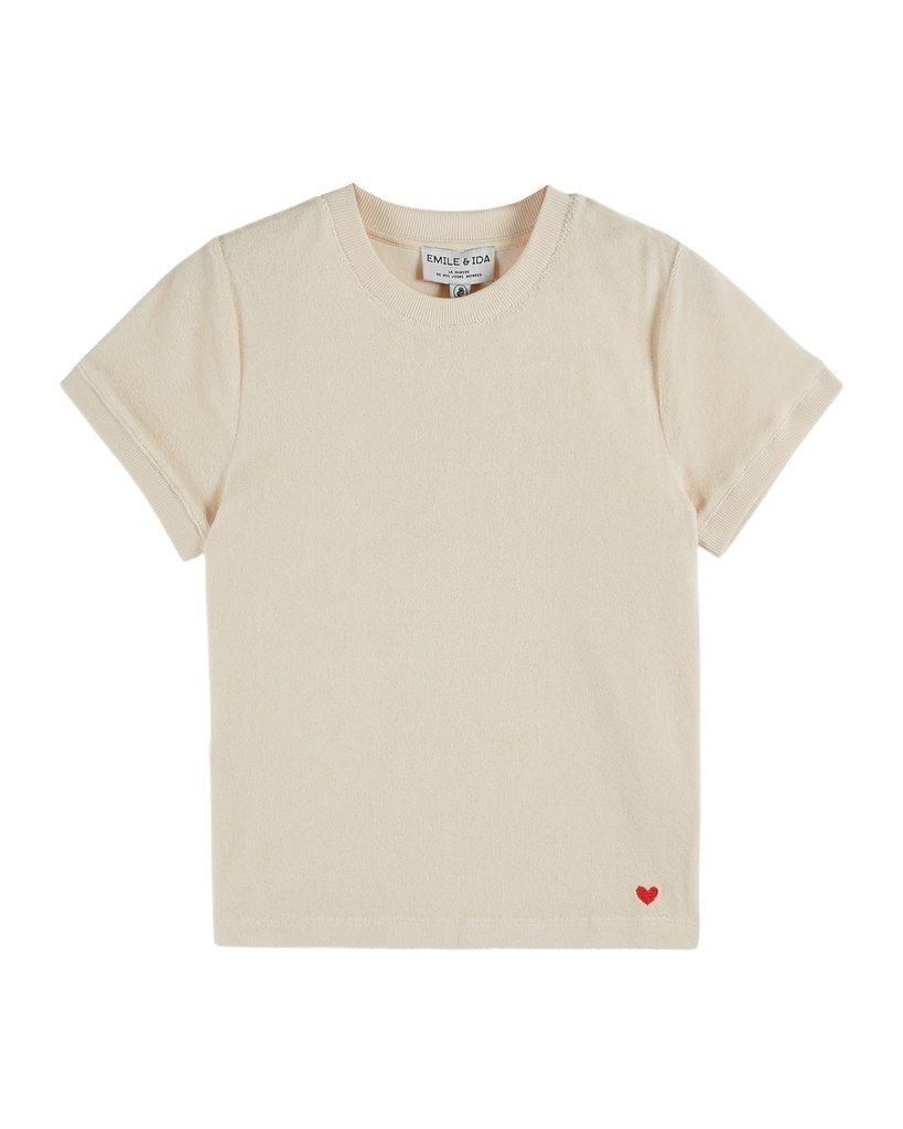 Emile & Ida - Tshirt cintre uni eponge - Creme (ida-dewey) (L - 40)