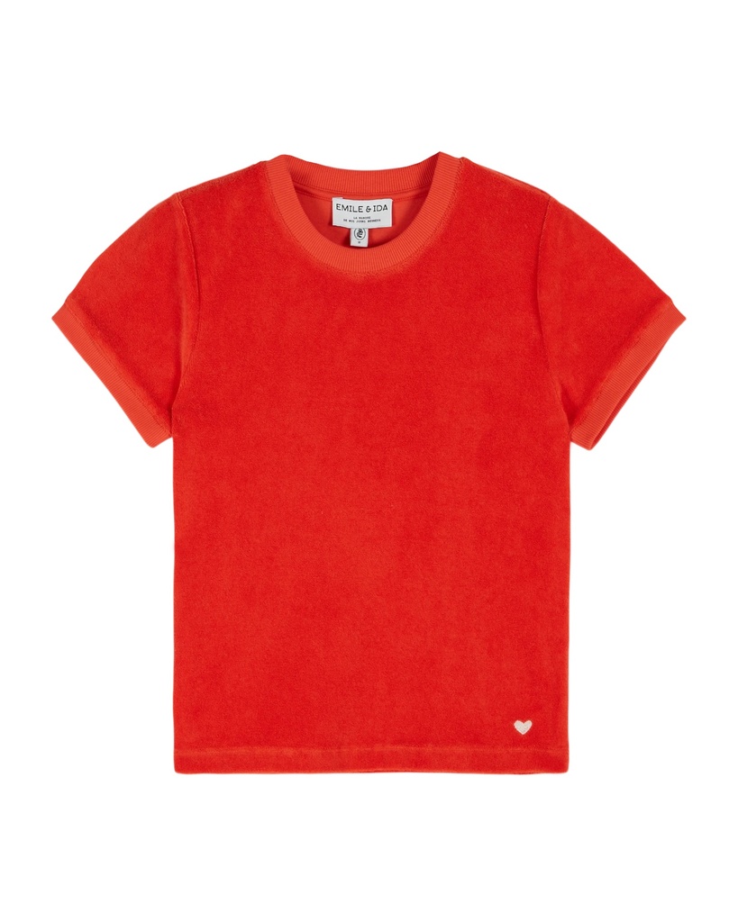 Emile & Ida - Tshirt cintre uni eponge - Coquelicot (ida-dewey)