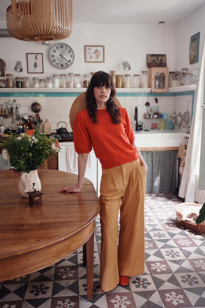 Emile & Ida - Pull ajoure nœud - Coquelicot (ida-dove) (S - 36)