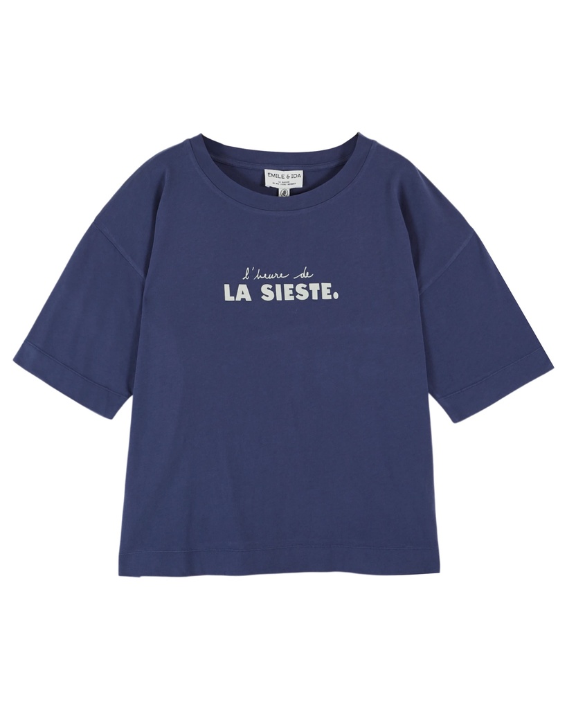 Emile & Ida - Tee shirt imprime - Marine (ida-daisy1)