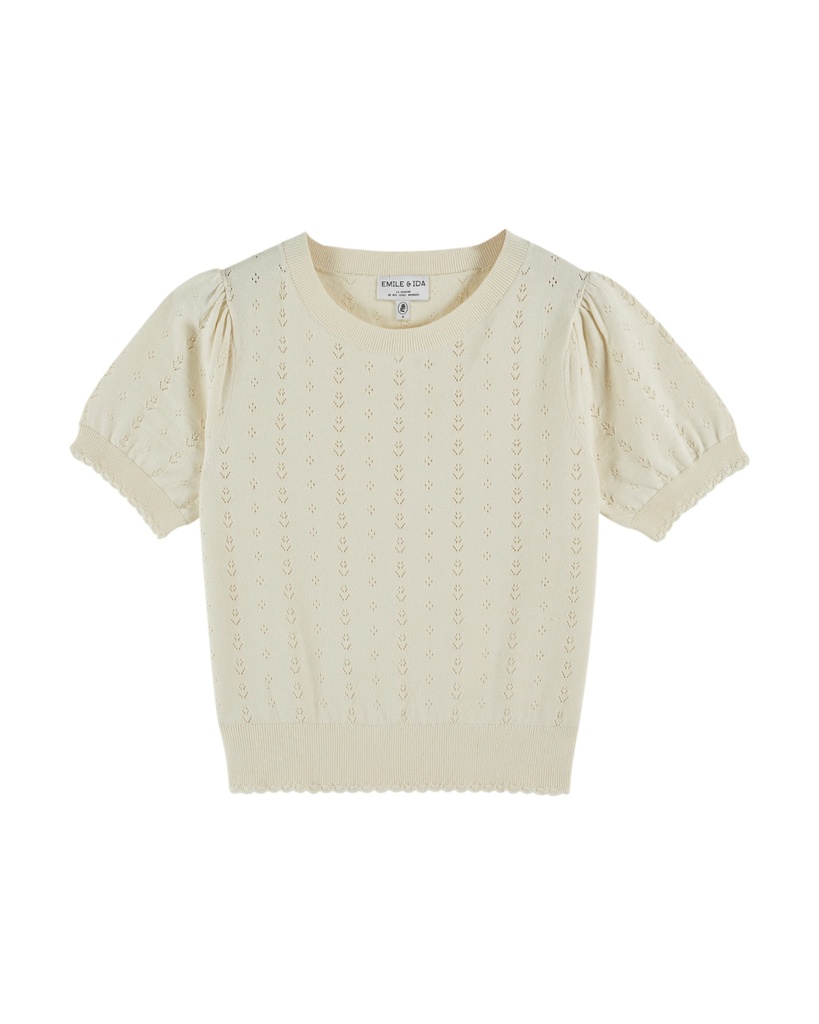 Emile & Ida - Pullover ajoure mc - Creme (ida-dallas) (M - 38)