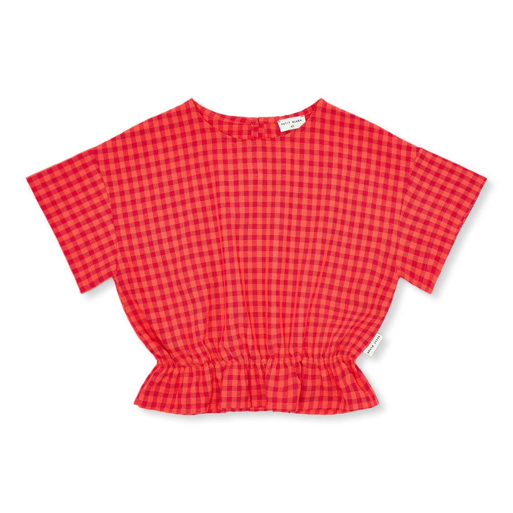 Petit Blush - Blouse elastic waist - Check red