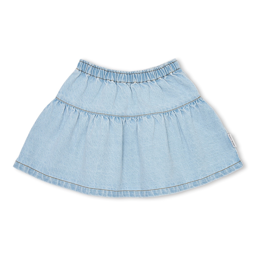 Petit Blush - Jeans ruffle skirt - Washed light blue (2 jaar)