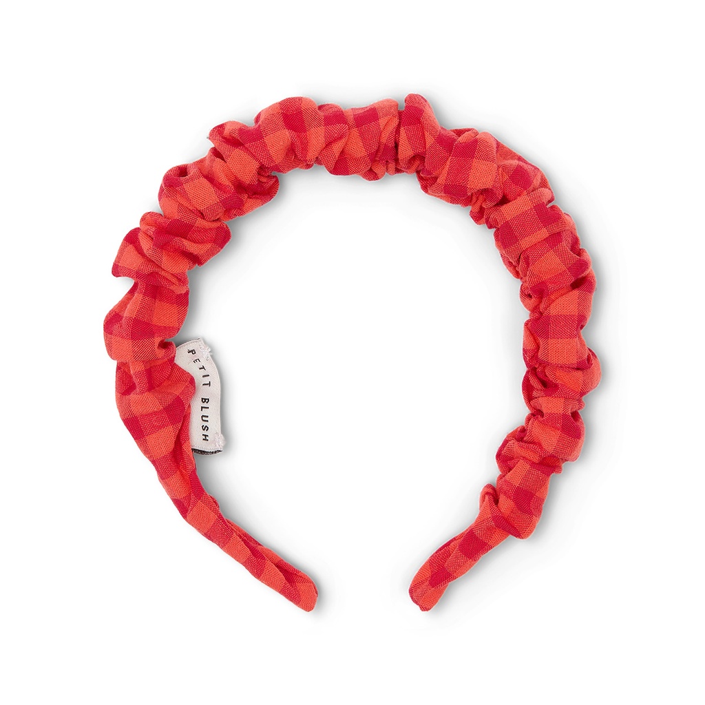 Petit Blush - Smocked headband - Check red