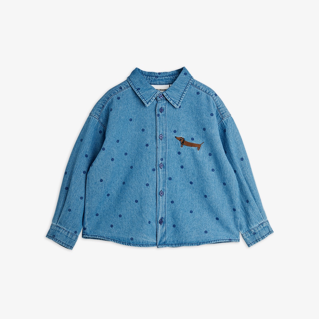 Mini Rodini - Denim dots shirt - Blue