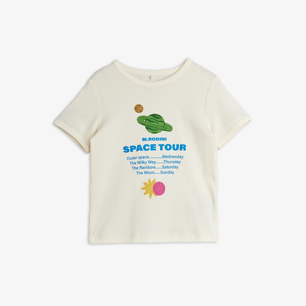 Mini Rodini - Space tour T-shirt - Off-white (3 jaar)