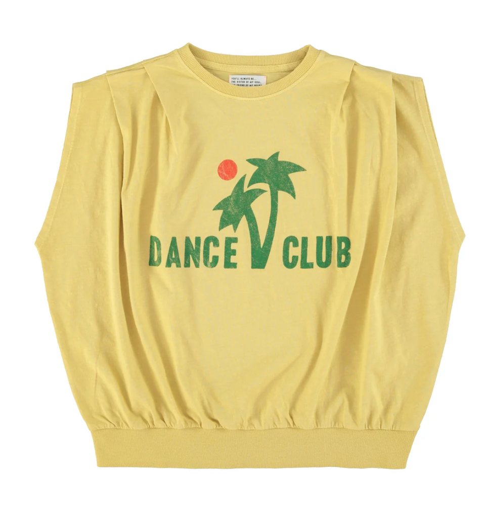 Sisters Department - Fitted sleeveless t-shirt Sand "dance club"