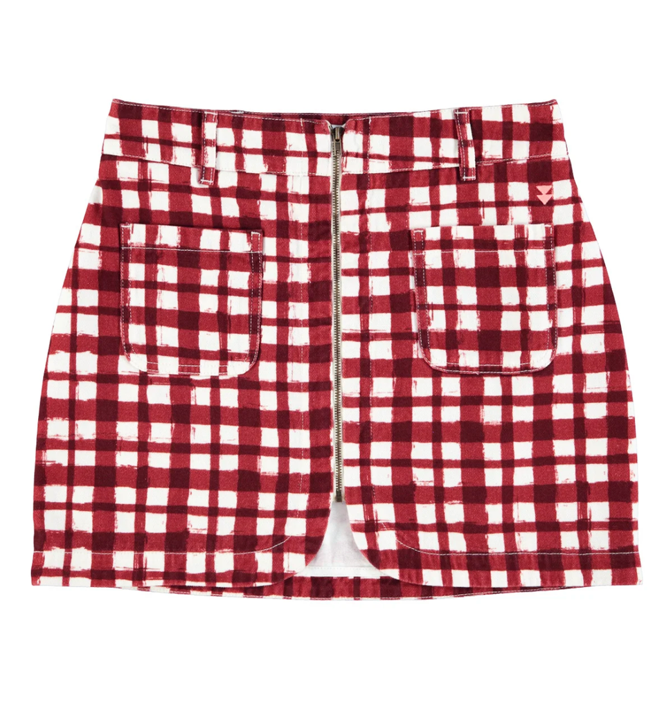 Sisters Department - Short skirt (Bordeaux squares)