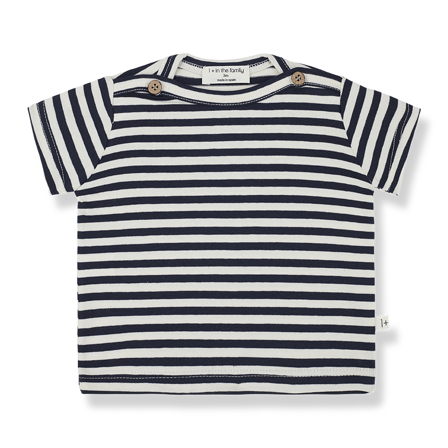 1+ In the family - Ken short sleeve t-shirt - Blue / Notte striped jersey