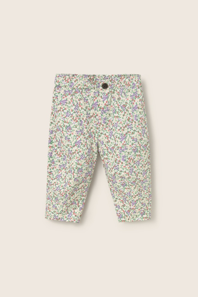 Cozmo - floral twill cotton baby pants - multi (3 maand)