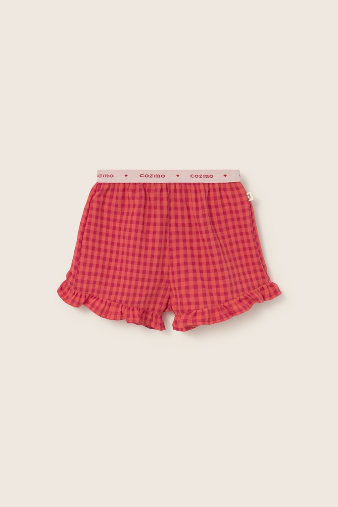 Cozmo - gingham cotton shorts - tomato (4 jaar)