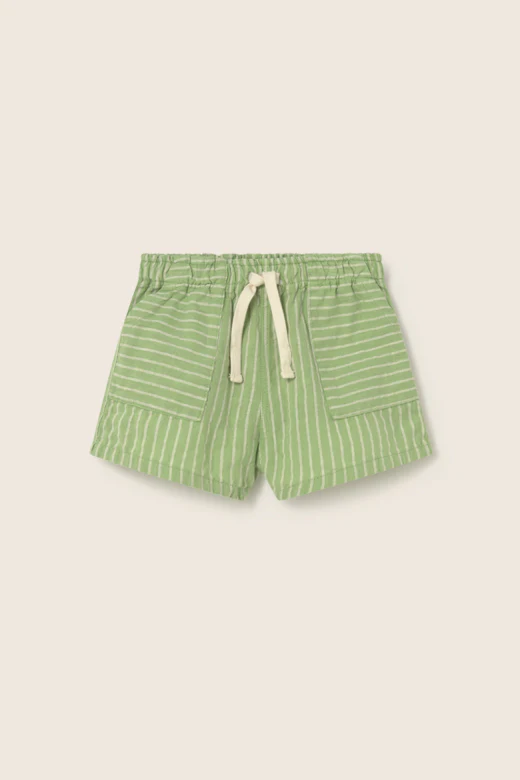Cozmo - striped linen-look cotton shorts - green
