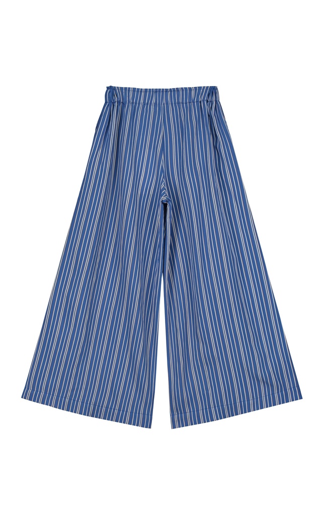 Tangerine - Striped wide trouser - Clematis blue / burgundy / white