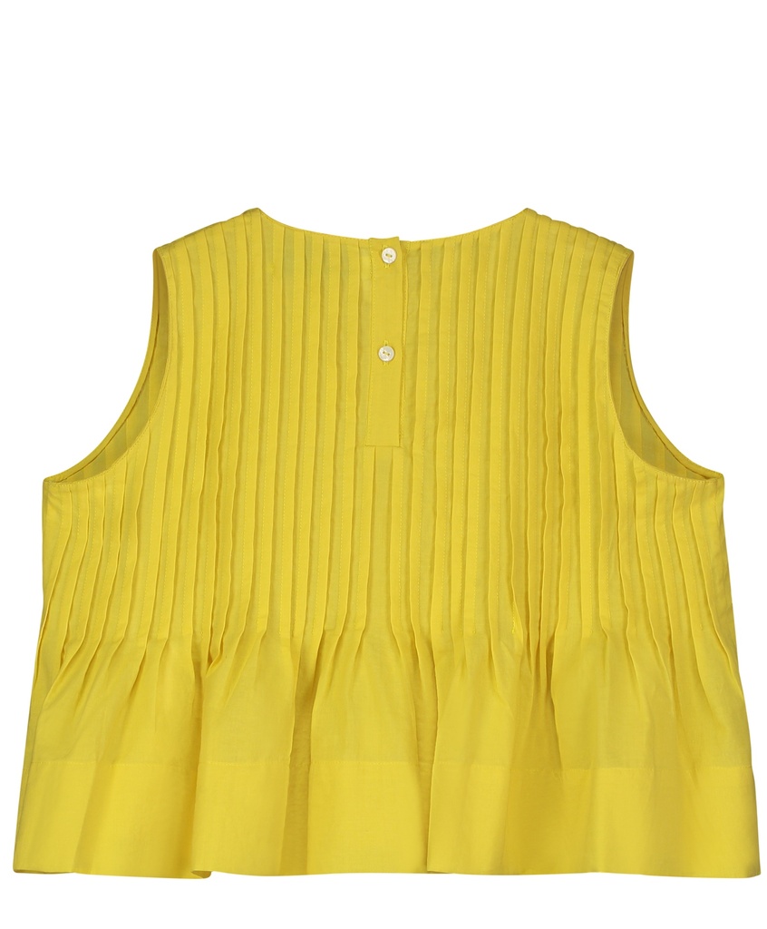 Tangerine - Pleated peplum blouse - Summer sun