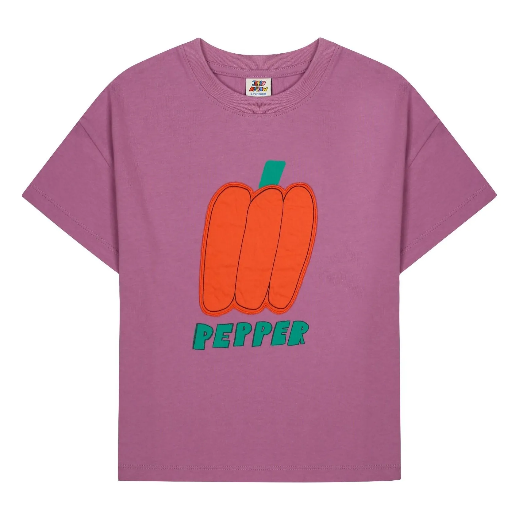 Jelly Mallow - Bell pepper applique t-shirt - Indi purple (24 maand)