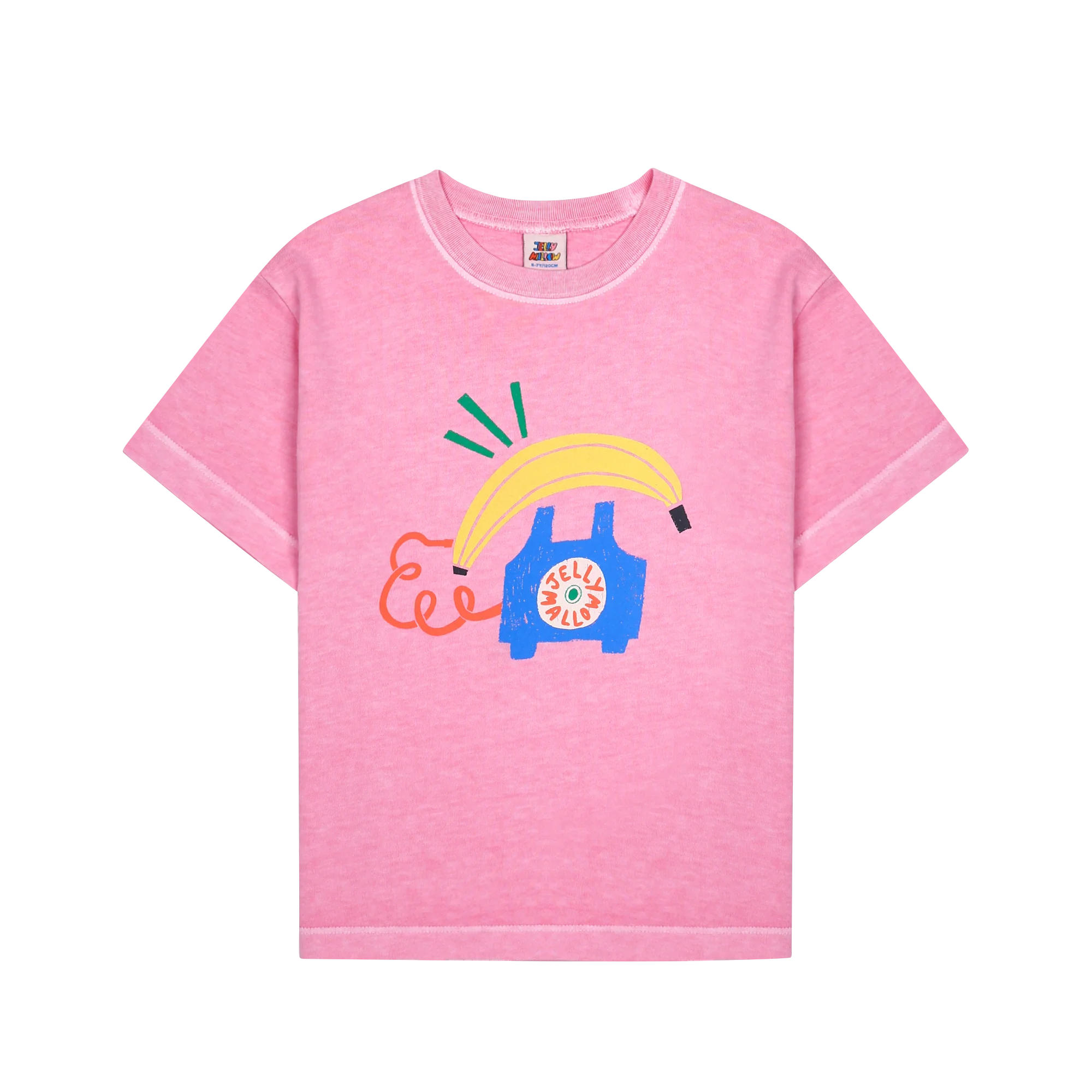 Jelly Mallow - Banana telephone pigment t-shirt - Pink (24 maand)