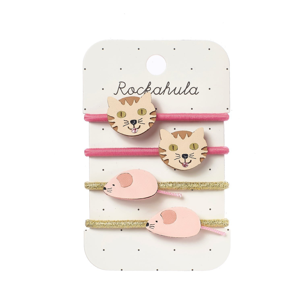Rockahula - Tabby Cat & Mouse haarelastiekjes 🐱