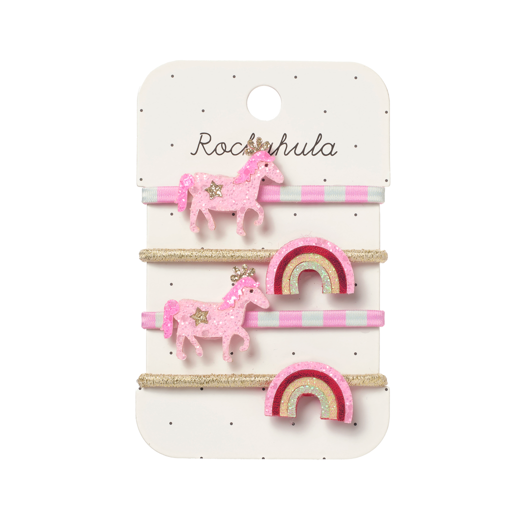 Rockahula - Pink Pony Stripy haarelastiekjes 🐴