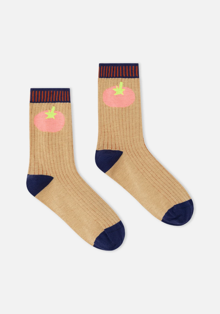 Dr Bloom - Beige Pomo Socks 🍅🤍