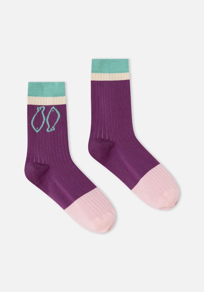 Dr Bloom - Eggplant Fish Socks 🐟🍆