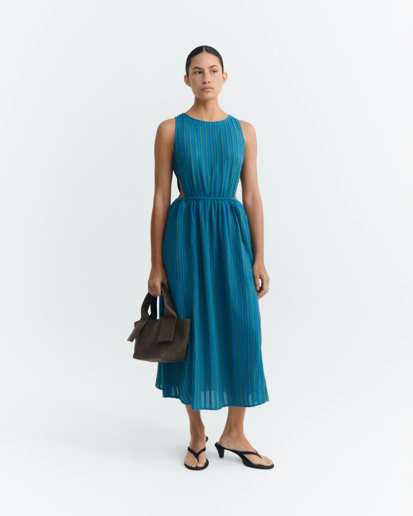 Thinking Mu - Windsor stripes kin dress