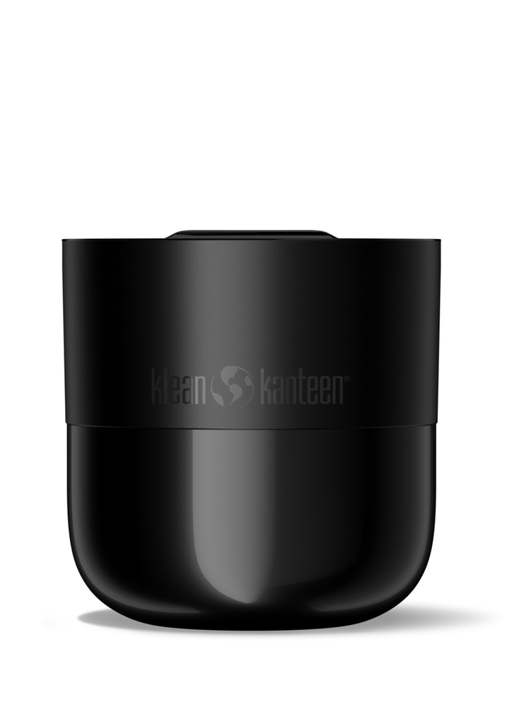 Klean Kanteen - Zwarte geïsoleerde Beker 'Lowball' met schuifdeksel (280ml)