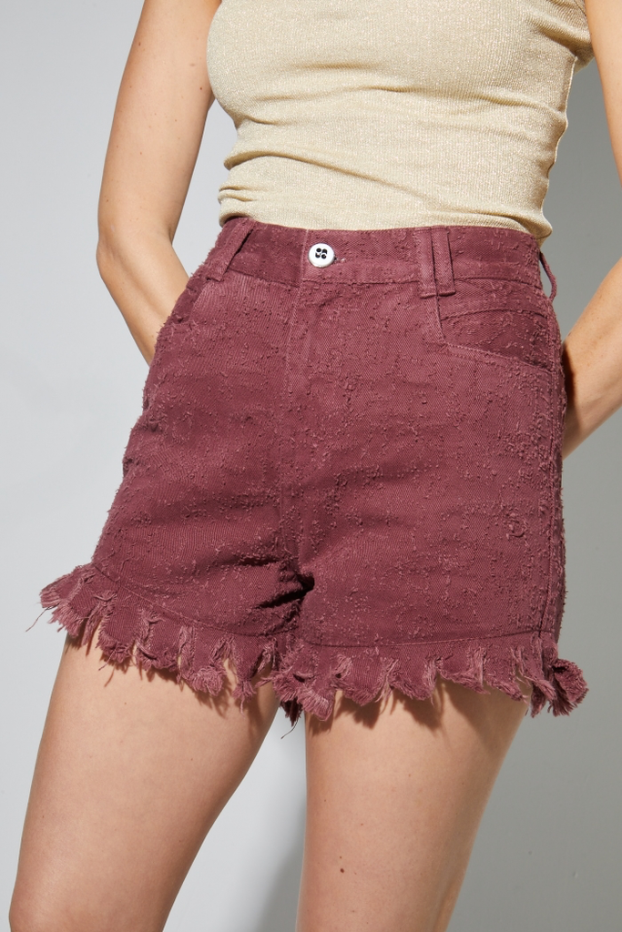 Imprevu - Bordeauxrode Bradley-denimshort (XS - 34)