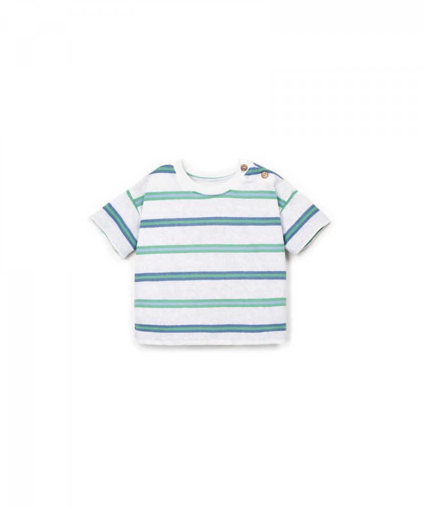 Play Up – Stripe Baby T-shirt 🤍🌿 (3 maand)