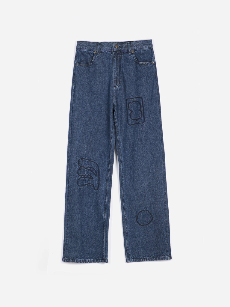 Bobo choses – Embroidery washed mid-waist jeans