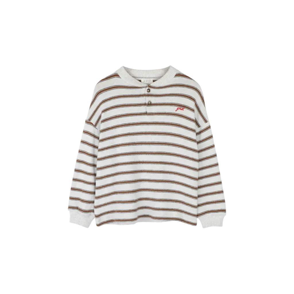 Jenest – James LS T-Shirt Brown Grey Melange
