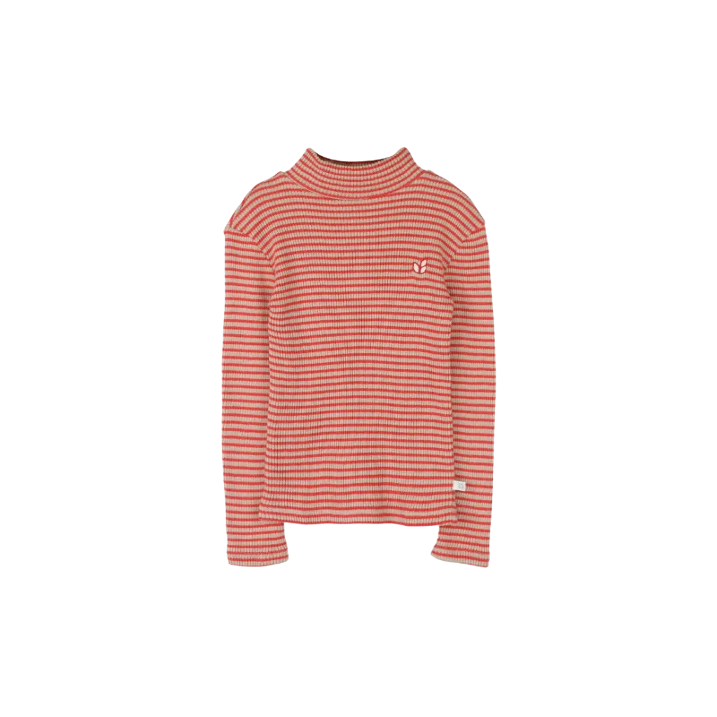 Jenest – Tara Turtle Neck LS T-Shirt Beige Red