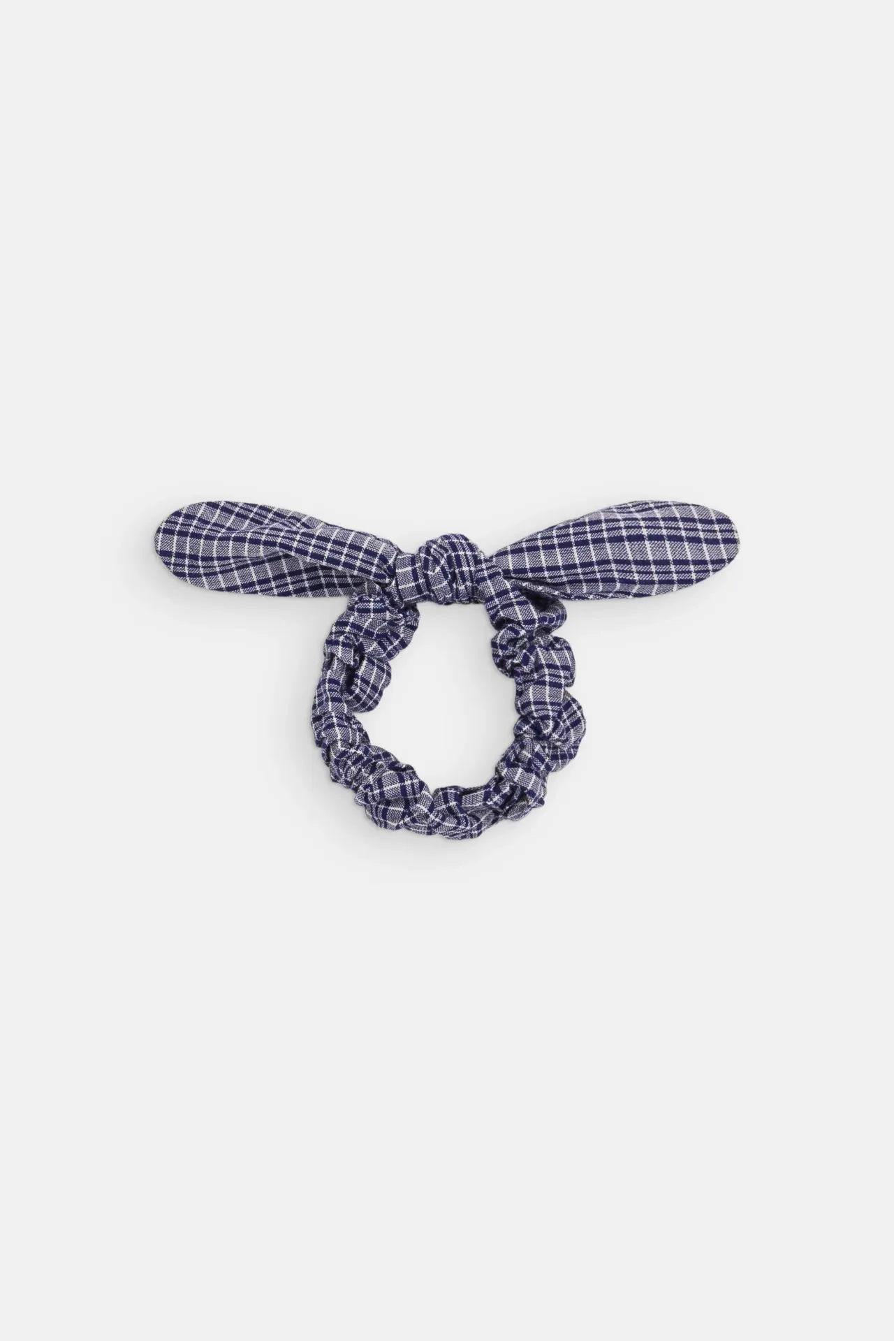 Louise Misha - Chloé Scrunchie (Indigo Cozy Checks)
