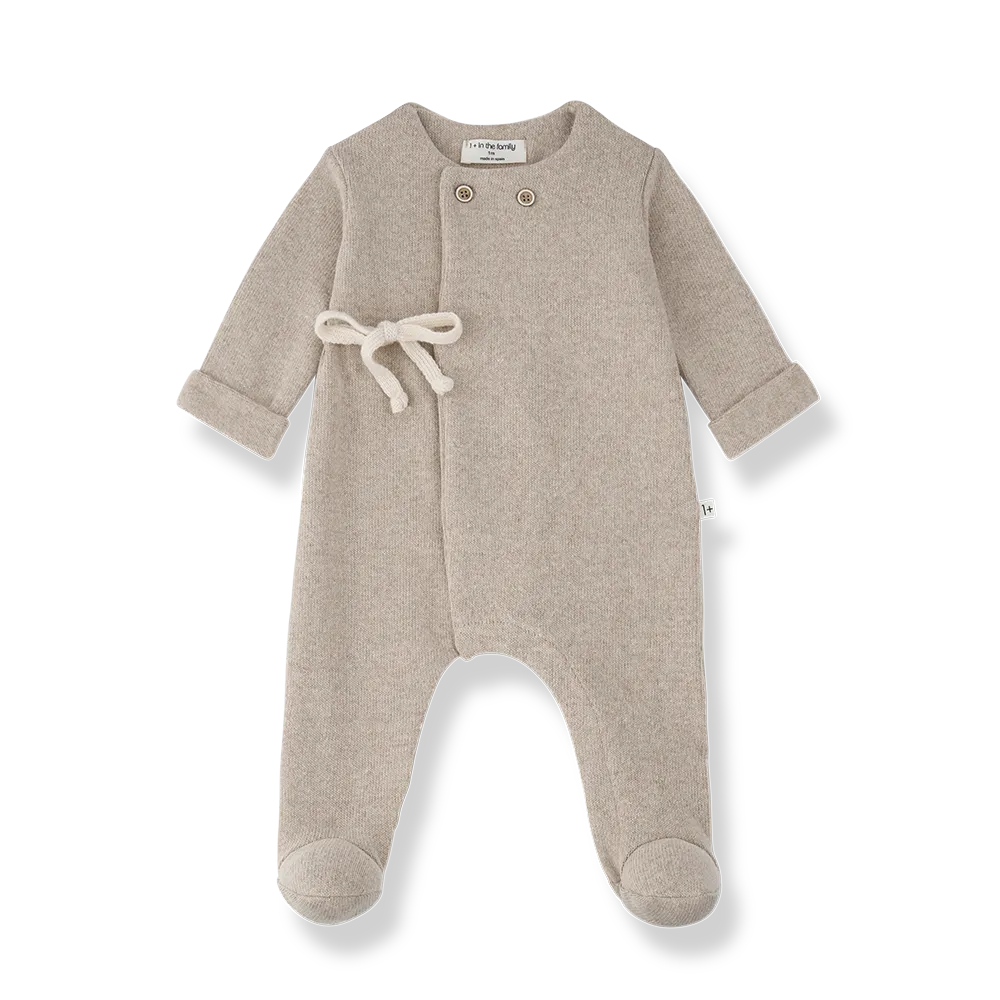 1+ in the family - Havre Jumpsuit met Voetjes (Beige)