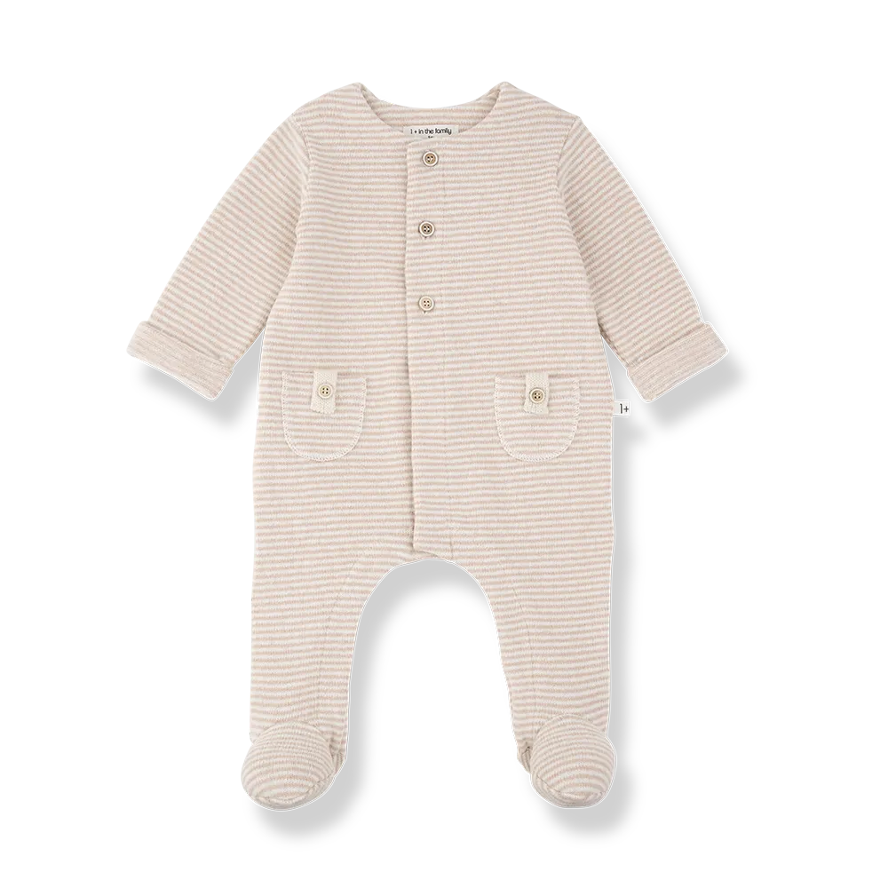 1+ in the family - Metz Jumpsuit met Voetjes (Nude)