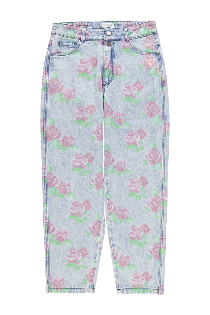 Sisters Department - Jeans met Bloemenprint (Washed Blue)