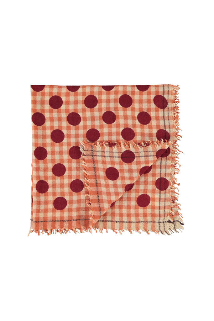 Sisters Department - Geruite Sjaal met Stippen (Orange)