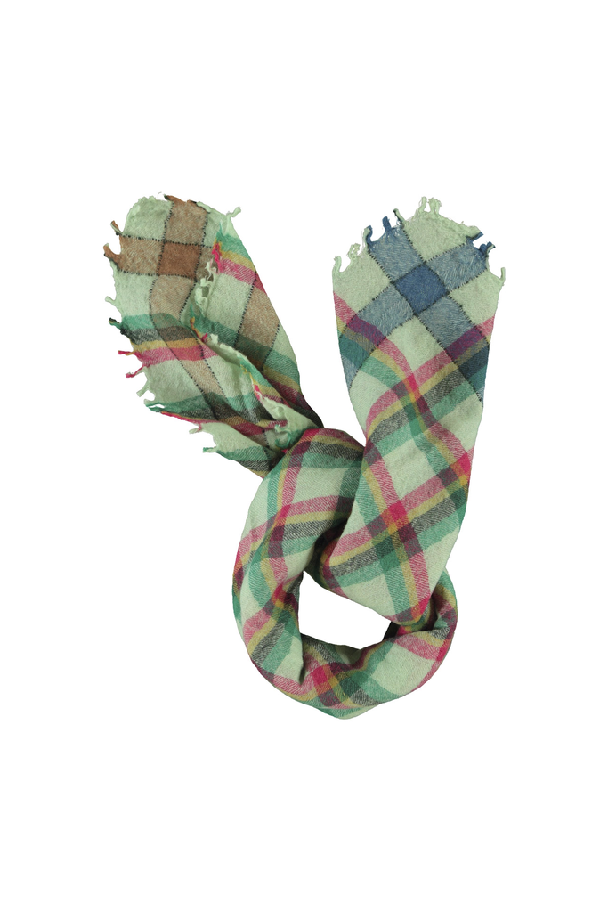Sisters Department - Geruite Sjaal (Light Green)