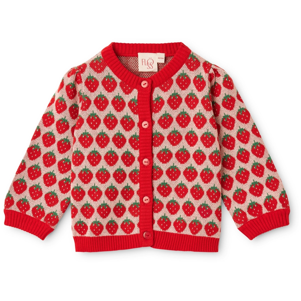 Flöss - Line cardigan (Blossom pink berry) (6 maand)